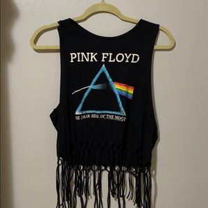 Black Pink Floyd crop top